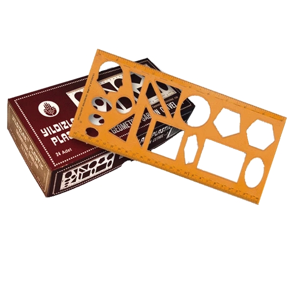 Yıldızlar Geometrik Şablon Cetvelli Atatürklü 25 CM(24 lü) 40 ürün görseli 1