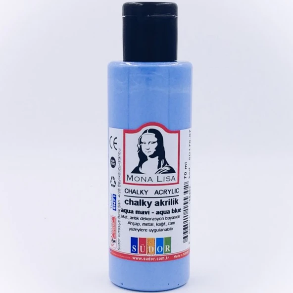 Monalisa Akrilik Boya Chalky 70 ML Aqua Mavi SD170-07  (12 adet) ürün görseli 1