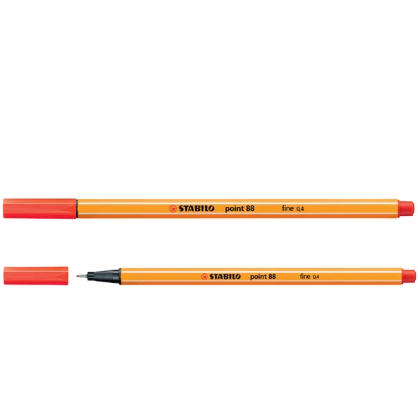Stabilo Keçe Uçlu İnce Kalem  ( 10 adet) 88 Point 0.4 MM Kızıl 88/48 ürün görseli 1
