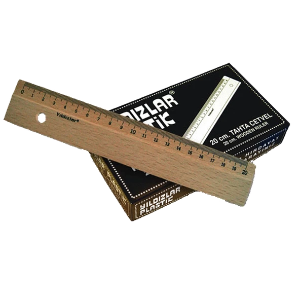 Yıldızlar Standart Cetvel Tahta 20 CM (1 paket 24 adet) ürün görseli 1