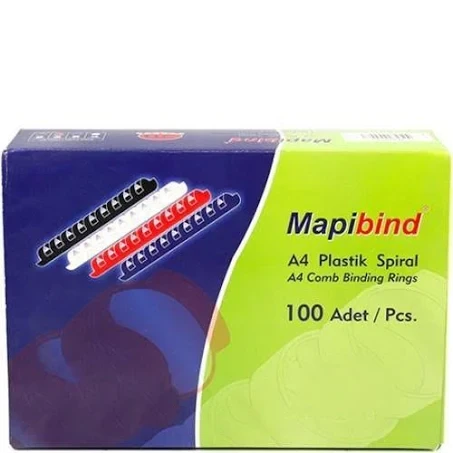 Mapibind Spiral Plastik 135-150 SY 100 LÜ 16 MM Beyaz 201 16 00 ürün görseli 1