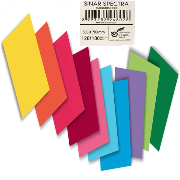 Sınar Fon Kartonu (100 LÜ) 50x70 120 GR Turkuaz 220 ürün görseli 1