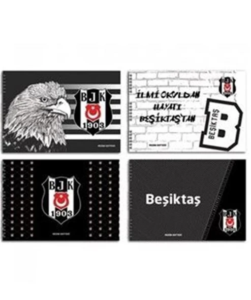 Mor Hazır Kaplık Defter Kabı Beşiktaş PP Metalize A4-25-LI-PKT ürün görseli 1