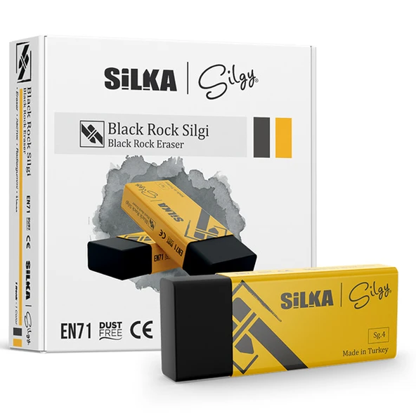 Silka Öğrenci Silgisi Siyah Rock 20 Lİ Siyah Art.No.9-20-LI-PKT ürün görseli 1