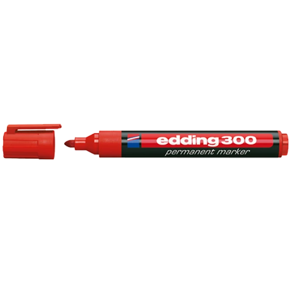 Edding Markör (10 adet)Permanent Yuvarlak Uçlu 1.5-3 MM Kırmızı 300 ürün görseli 1