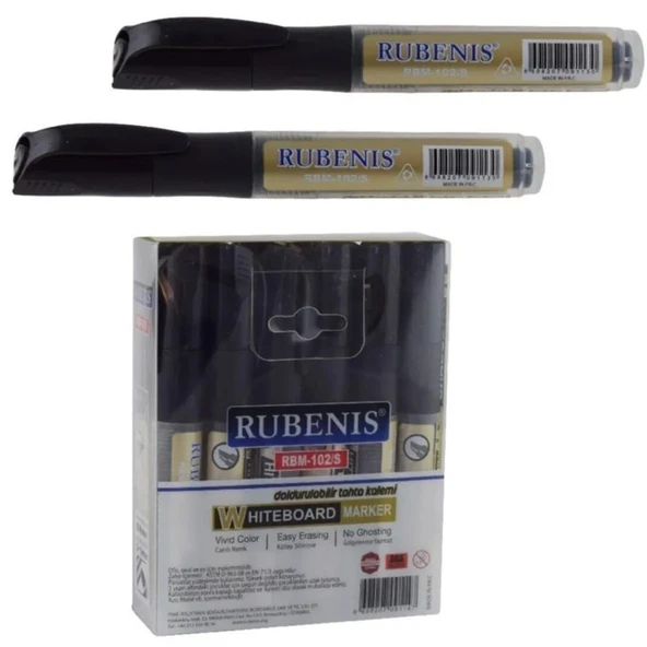 Rubenis Tahta Kalemi  Kartuşlu Siyah (12 li paket) RBM-102/S ürün görseli 1