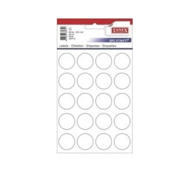 Tanex Ofis Etiketİ Poşetli Yuvarlak 25 Mm Beyaz (10 LU paket)OFC-132 ürün görseli 1