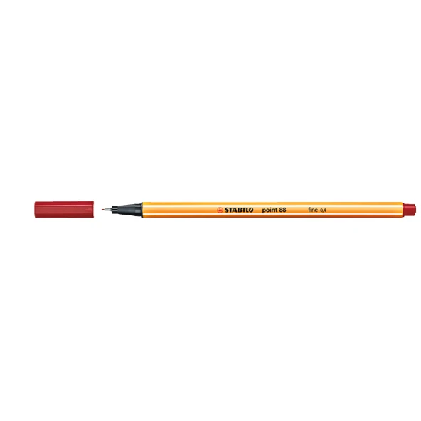 Stabilo Keçe Uçlu İnce Kalem 88 Point 0.4 MM Koyu Kırmızı (10 adet) 88/50 ürün görseli 1