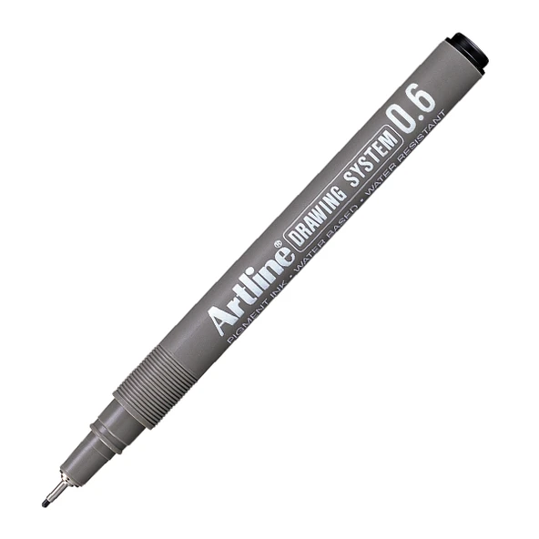 Artline Çizim Kalemi 0.6 MM Siyah (12 adet) EK236 ürün görseli 1