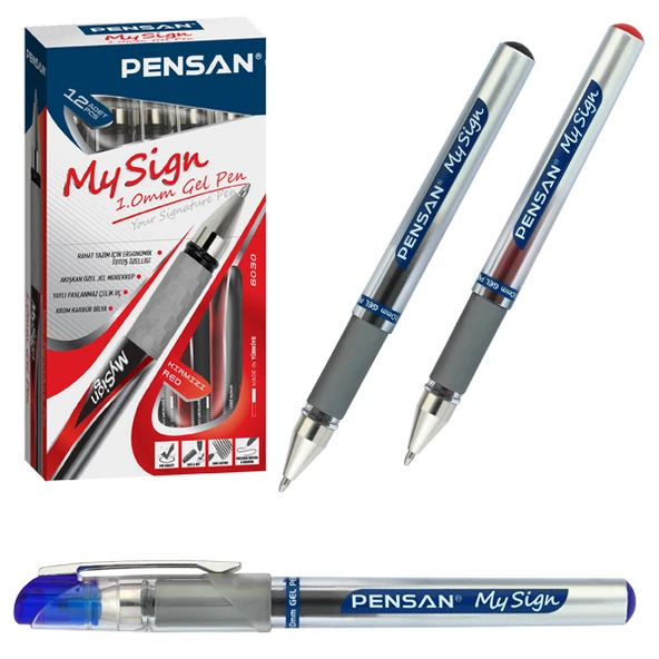 Pensan Roller Kalem My-sign Jel Bilye Uçlu İmza Kalemi 1.0 MM (12 li sadece mavi) 6030 ürün görseli 1