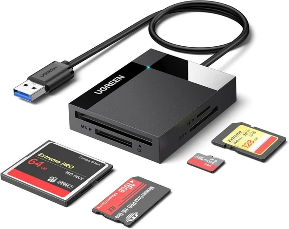 Ugreen USB 3.0 4'ü 1 Arada Kart Okuyucu, Siyah Outlet ürün görseli 1