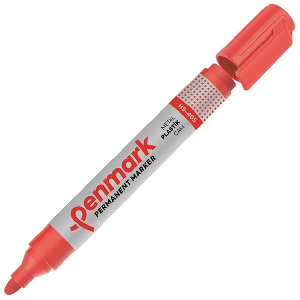 Penmark Permanent Marker Yuvarlak Uç Kırmızı 2-3 mm (12 adet)HS 405 03 ürün görseli 1