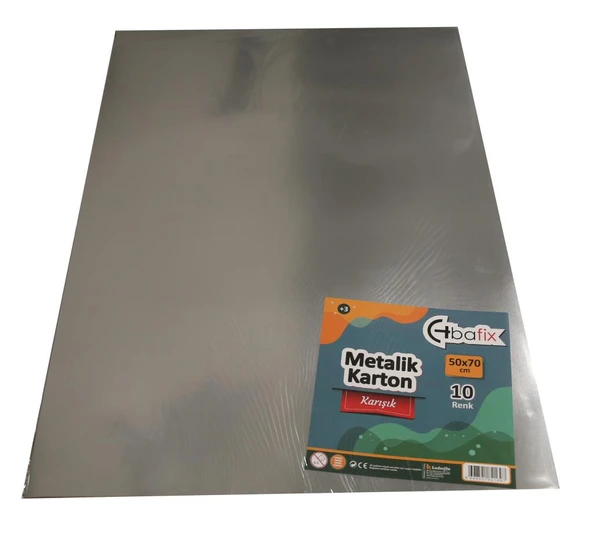 Bafix Metalik Karton 50x70 Cm Karışık Renk-10-PKT ürün görseli 1