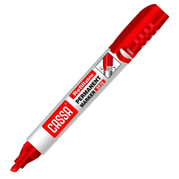 Cassa Permanet Marker Kesikuç Kırmızı 9916 (12 li paket) ürün görseli 1