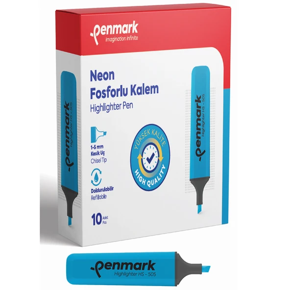 Penmark Neon Fosforlu Kalem Cam Göbeği (10 adet)HS 505 06 ürün görseli 1