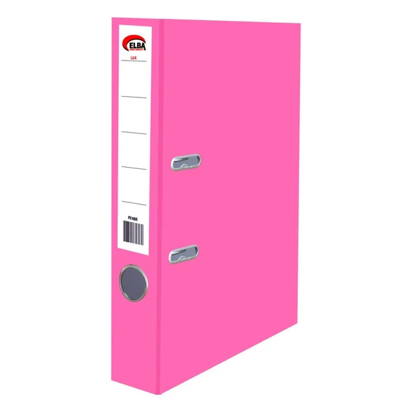 Elba Büro Klasör Dar Plastik Pembe - Resim 3