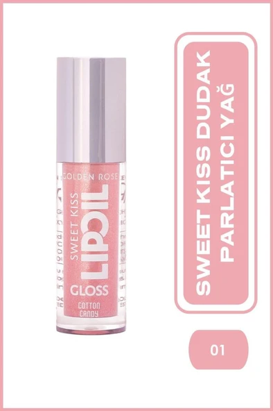 Golden Rose Sweet Kiss Lip Oil Gloss 01 Cotton Candy Dudak Parlatıcısı ürün görseli 1