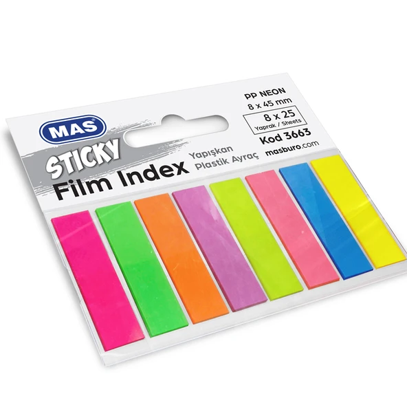 Mas Film Indeks 8x45 PP Dörtgen 25 S-8 Renk 3663--30 LU ürün görseli 1
