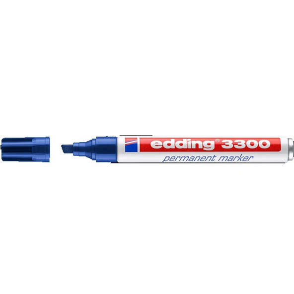 Edding Markör Permanent Kesik Uçlu 1-5 MM Mavi 3300 (10 lu paket) ürün görseli 1