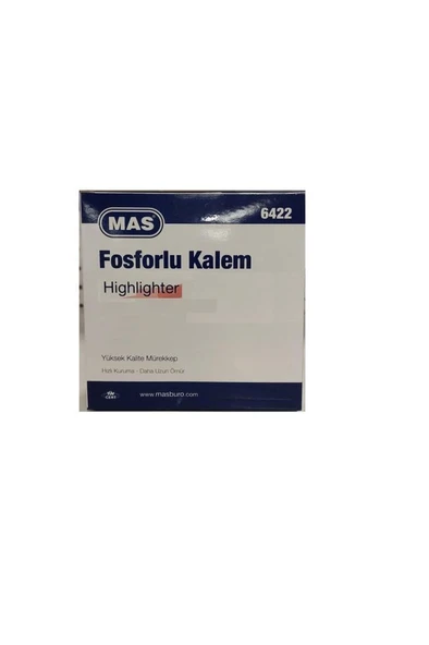 Mas Fosforlu Kalem (işaret Kalemi) Pastel Turuncu 6422 (12 Li Paket) ürün görseli 1