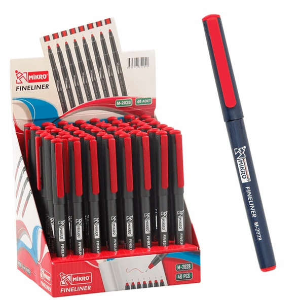Mikro Fineliner Standlı Kalem Kırmızı M 2028-48 li ürün görseli 1