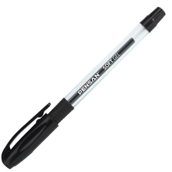 Pensan Tükenmez Kalem Soft Gel Siyah 0.7 MM-12-PKT ürün görseli 1