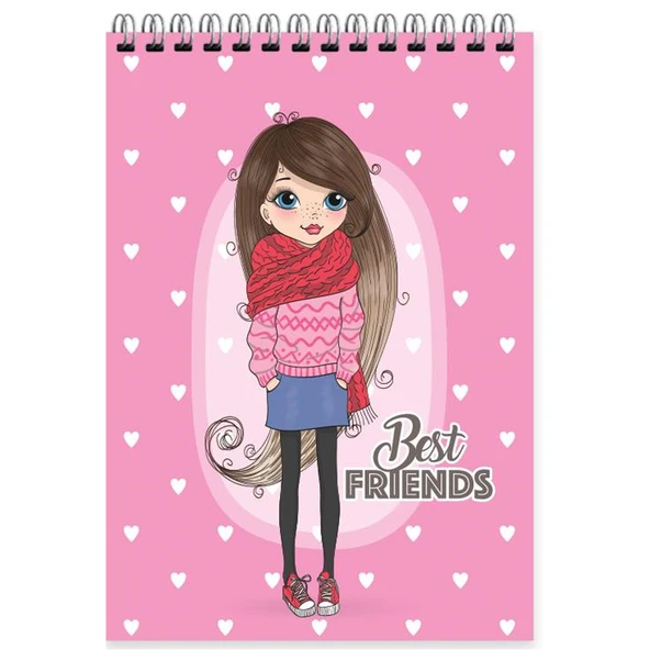 Keskin Color Bloknot Spiralli Best Friends A7 42 YP Kareli 140101-99-48-PKT ürün görseli 1