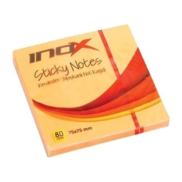 Inox Yapışkanlı Not Kağıdı Şeffaf 75x75 Turuncu 09650--24 lü ürün görseli 1