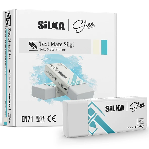 Silka Text Matel Öğrenci Silgisi 24 LÜ Beyaz Art.2 ürün görseli 1
