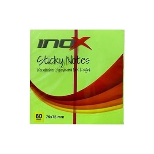 Inox Yapışkanlı Not Kağıdı Şeffaf 75x75 Yeşil 09674--24 lü ürün görseli 1