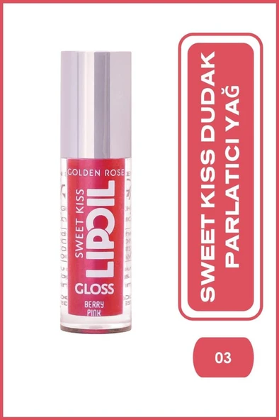 Golden Rose Sweet Kiss Lip Oil Gloss 03 Berry Pink Dudak Parlatıcısı ürün görseli 1