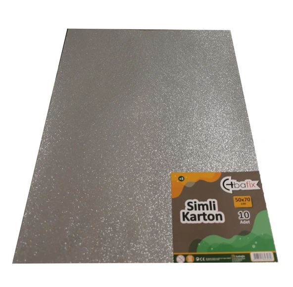 Bafix Simli Karton 50x70 Gümüş (Silver)-10-PKT ürün görseli 1