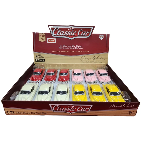Ctoy Oyuncak Çek Bırak Klasik Otomobil1:32 12Li CTOY-615-3B ürün görseli 1