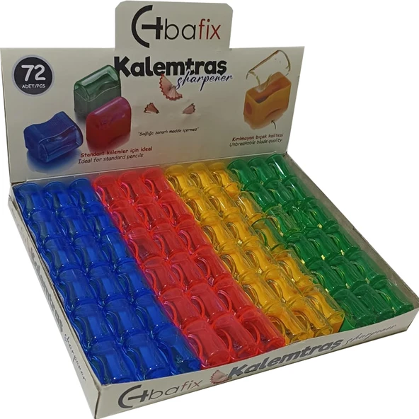 Bafix Kalemtraş Plastik Tek Bölmeli Kapaklı Ts801 ürün görseli 1