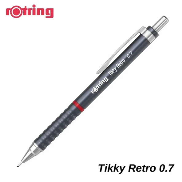 Rotring Versatil Kalem Tıkky Retro Metalik Gri 0.7 MM 2202570-12-PKT ürün görseli 1