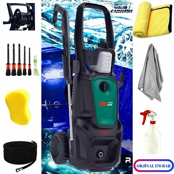 KLPRO 170 BAR YÜKSEK BASINÇLI OTO YIKAMA  2500W KLY2500 TEMİZLİK SETİ HEDİYELİ ürün görseli 1