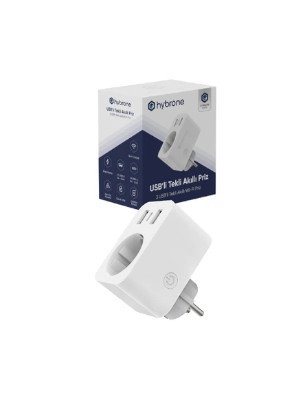 Hybrone Usb Ve Type-c Girişli Akım Korumalı Wi-fi Akıllı Priz, Adaptör, 16 Amper, Enerji İzleme ürün görseli 1