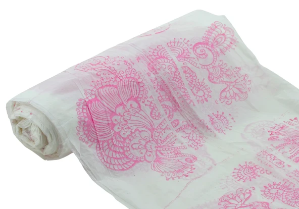 Kullan At Plastik Masa Örtüsü Su Yağ Geçirmez 100x150cm Sofra Kağıdı 15 Metre Pembe Desenli ürün görseli 1