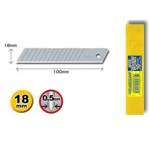 Olfa Maket Bıçağı Yedek Geniş LB-10 (10 lu 1 paket) ürün görseli 1