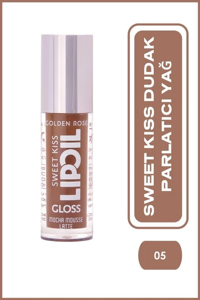Golden Rose Sweet Kiss Lip Oil Gloss 05 Mocha Mousse Latte Dudak Parlatıcısı ürün görseli 1