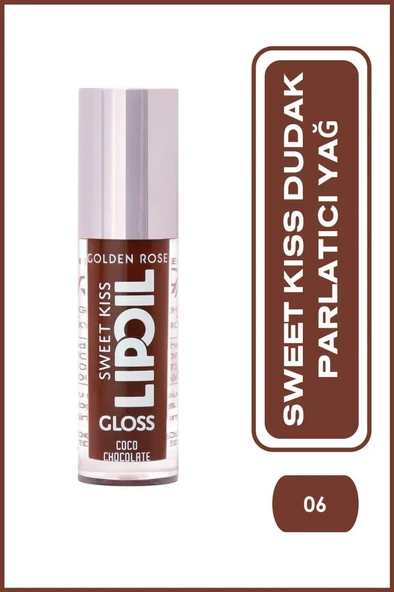 Golden Rose Sweet Kiss Lip Oil Gloss 06 Coco Chocolate Dudak Parlatıcısı ürün görseli 1