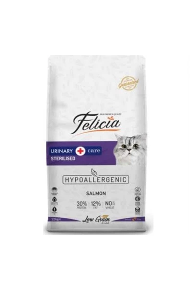 12 Kg Sterilised Somonlu Az Tahıllı Hypoallergenic Kedi Maması ürün görseli 1