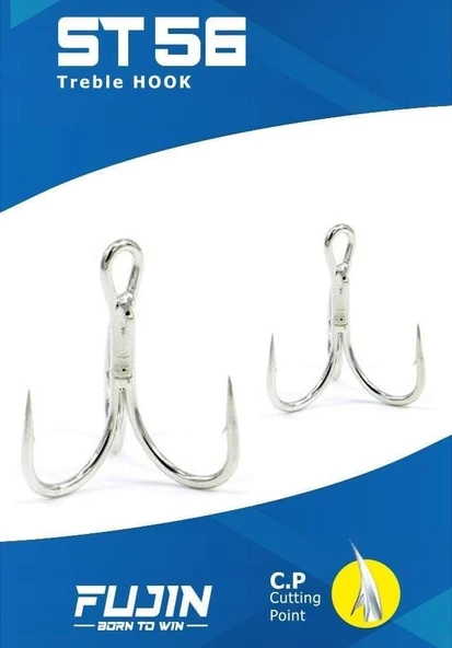 Fujin ST56 Üçlü Maket Balık iğnesi Nickel 6'lı Paket ürün görseli 1