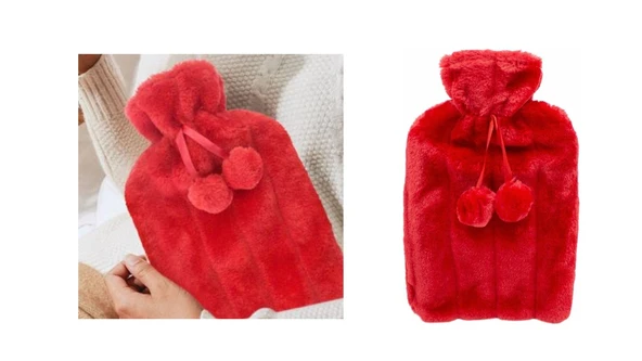 SICAK SU TORBASI PONPONLU KIRMIZI 26x17x2cm 750ml ürün görseli 1
