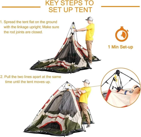 QuickUp DomeHike 6 Kişilik Otomatik Çadır - Resim 6