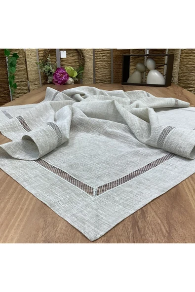 OYA home Kolberli Füme Kare Örtü -100*100 cm ürün görseli 1