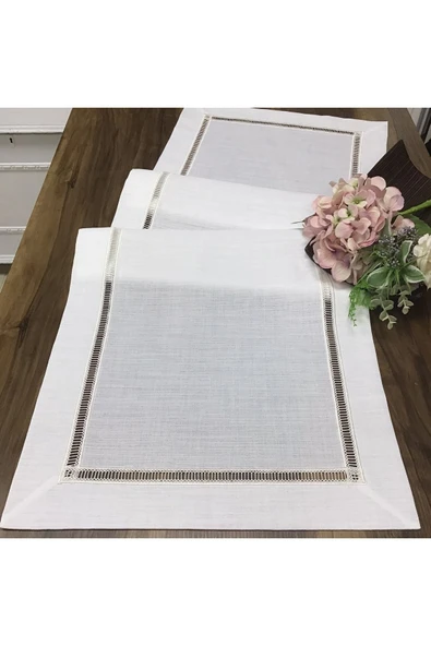 OYA home Kolber Detaylı Ranır Kırık Beyaz -45*150 Cm ürün görseli 1