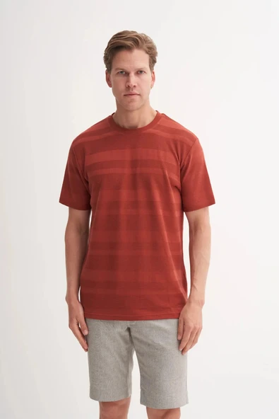 Cazador Bisiklet Yaka Regular Fit Örme Tişört 4123 - Resim 2