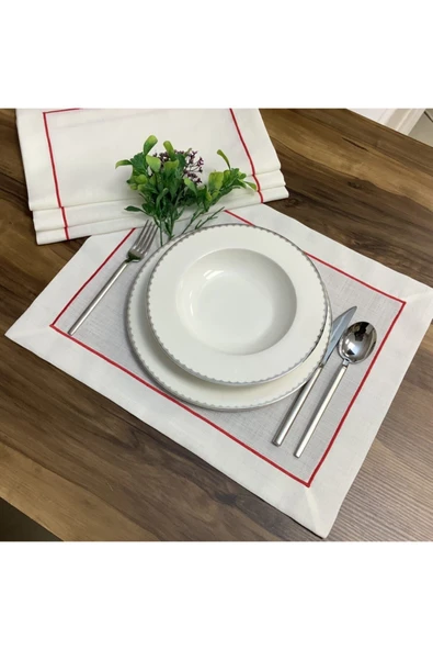OYA home Kırmızı Tek Pikolu Amerıkan Servis Set -6 Lı ürün görseli 1