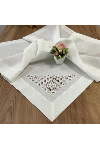 OYA home El Örme Dantelli Bohça -100*100 cm - Resim 5